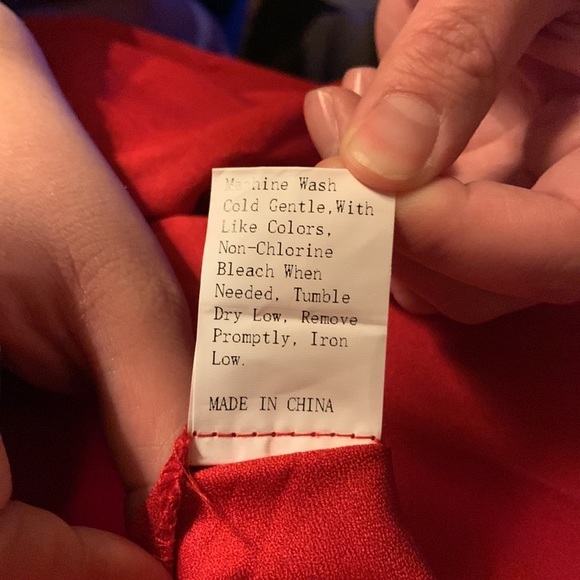 SHEIN RED FLARED WIDE LEG PANTS SIZE LARGE - Picture 5 of 5